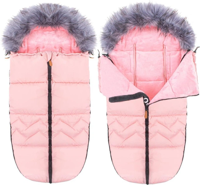 Śpiworek do wózka Springos 4 w 1 z futerkiem 90 cm Różowy SB0022 (5907719410418) - obraz 7