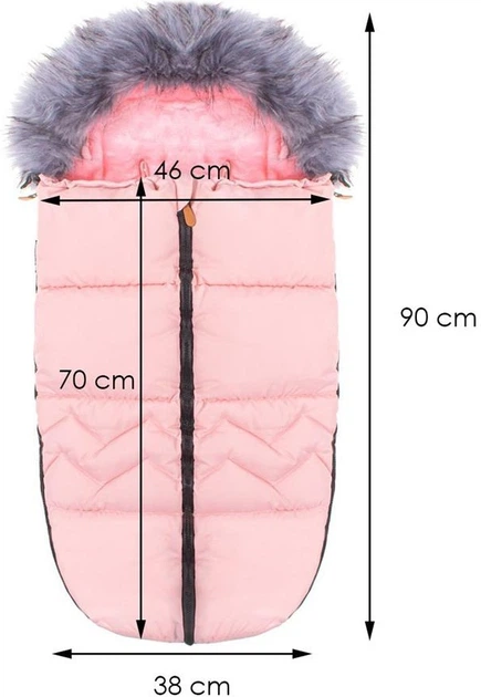Śpiworek do wózka Springos 4 w 1 z futerkiem 90 cm Różowy SB0022 (5907719410418) - obraz 12