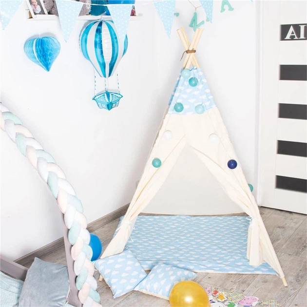 Namiot dla dzieci Springos Tipi Błękitny w gwiazdki TIP06 (5907719428703) - obraz 14