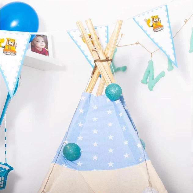 Namiot dla dzieci Springos Tipi Błękitny w gwiazdki TIP06 (5907719428703) - obraz 15