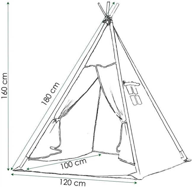 Namiot dla dzieci Springos Tipi Błękitny w gwiazdki TIP06 (5907719428703) - obraz 19