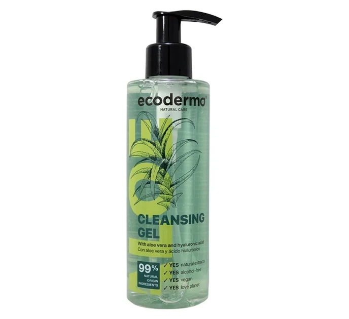 Гель для умывания Ecoderma с алоэ вера и гиалуроновой кислотой Aloe & Hyaluronic 200 мл - Фото 1 Гель для умывания Ecoderma с алоэ вера и гиалуроновой кислотой Aloe & Hyaluronic 200 мл - изображение 1