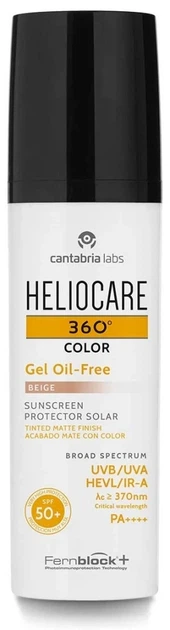 Тональный солнцезащитный гель CANTABRIA LABS на водной основе тон беж HELIOCARE 360º Color Gel Oil-Free SPF 50+ 50 мл - Фото 1 Тональный солнцезащитный гель CANTABRIA LABS на водной основе тон беж HELIOCARE 360º Color Gel Oil-Free SPF 50+ 50 мл - изображение 1