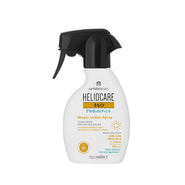 Детский солнцезащитный спрей CANTABRIA LABS для атопической кожи SPF 50 HELIOCARE 360º Pediatrics ATOPIC LOTION Spray 250 мл - Фото 1 Детский солнцезащитный спрей CANTABRIA LABS для атопической кожи SPF 50 HELIOCARE 360º Pediatrics ATOPIC LOTION Spray 250 мл - изображение 1