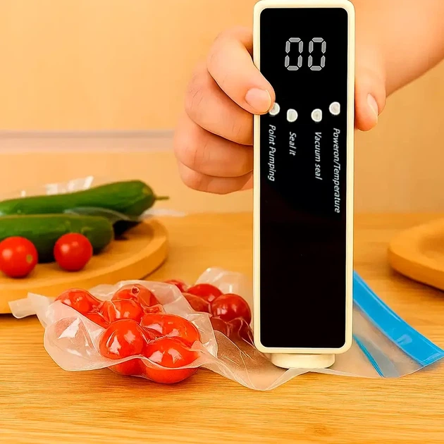 Аккумуляторный вакууматор USB 60 кПа беспроводной упаковщик для хранения еды 20 предметов в наборе - изображение 6