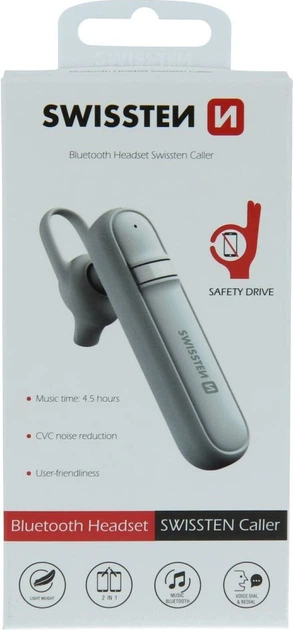 Słuchawka Bluetooth Swissten Caller White (8595217476332) - obraz 4