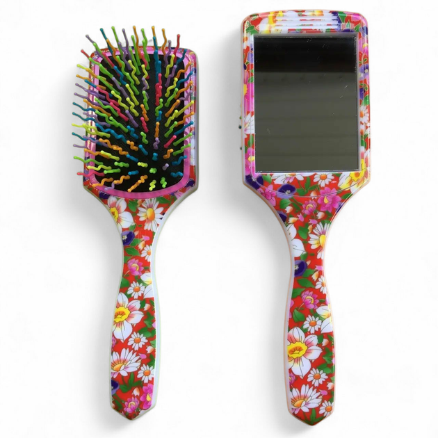Массажная щетка для волос SALON Professional 8763 с зеркалом. Антистатическая щетка для распутывания мокрых и хрупких волос. - Фото 1 Массажная щетка для волос SALON Professional 8763 с зеркалом. Антистатическая щетка для распутывания мокрых и хрупких волос. - изображение 1