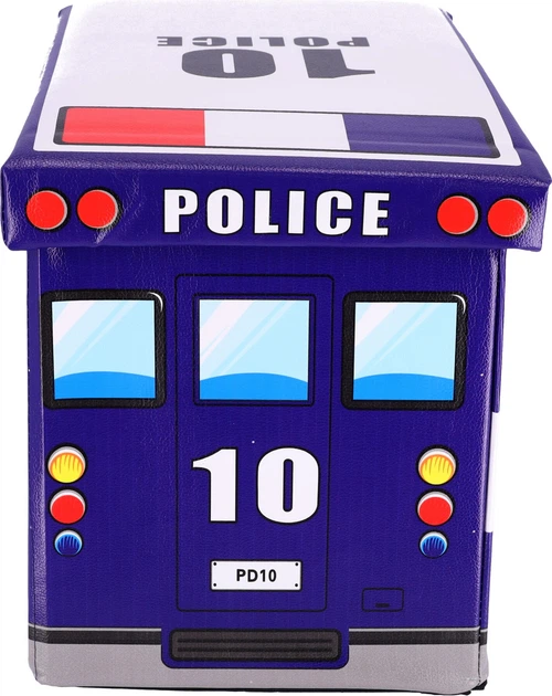 Skrzynia na zabawki Hedo z pufą Wóz policyjny (5904041123542) - obraz 9