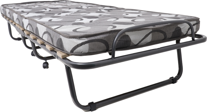 Składane łóżko Hedo z materacem i kółkami 80 x 190 cm Szare (5907296890597) - obraz 4