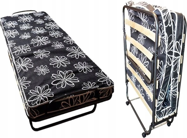 Składane łóżko Hedo z materacem i kółkami 80 x 190 cm Szare (5907296890597) - obraz 7