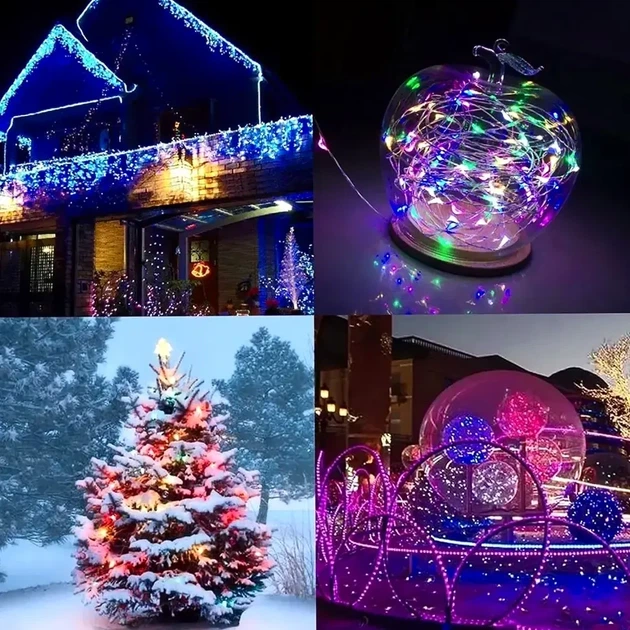 Гирлянда Роса 20м 200LED разноцветная электрическая для украшения елки и помещений - Фото 3 Гирлянда Роса 20м 200LED разноцветная электрическая для украшения елки и помещений - изображение 3