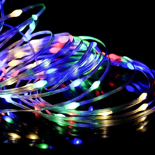 Гирлянда Smart LED 20000 мм RGB с Bluetooth динамическая нить с управлением пультом для новогодней елки - изображение 7