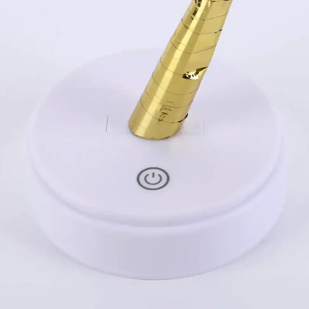 Настільний світильник USB 50 см 36 LED теплий білий акрил натуральне дерево нічник-проектор Auelife - зображення 6
