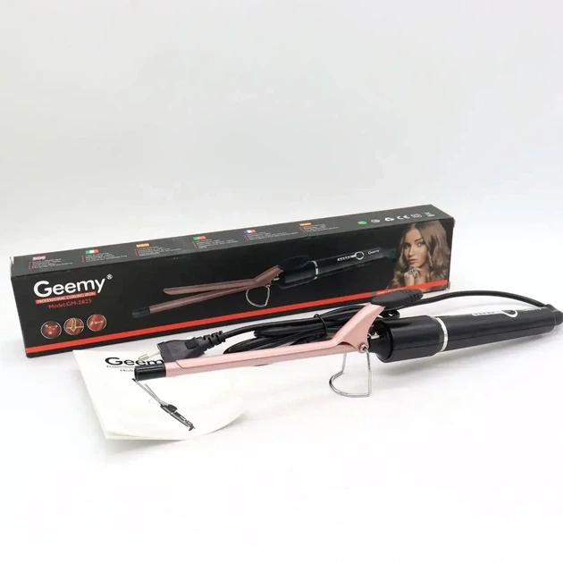 Плойка Geemy GM 2825 мощность 45 Вт с терморегулятором и дисплеем для завивки кудрей черного цвета - изображение 8