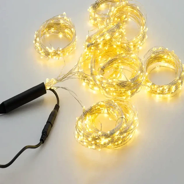 Гірлянда Кінський хвіст 200LED 2м білий теплий для новорічного декору на ялинку з ПВХ - зображення 3