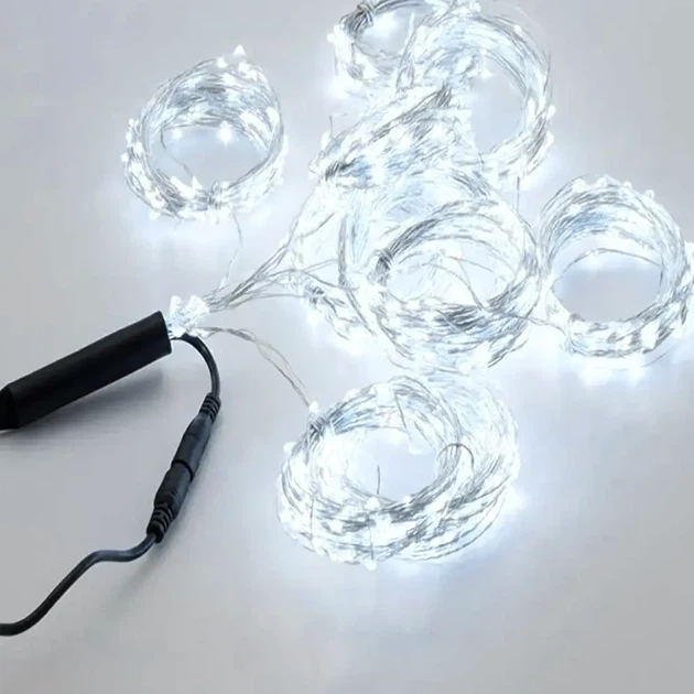 Гирлянда Конский хвост 200LED холодный белый 2м для новогоднего украшения елки - изображение 3