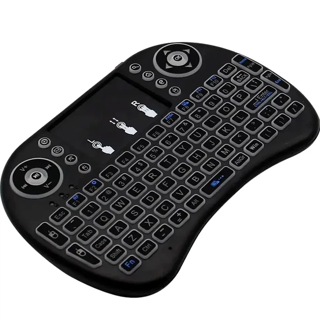 Бездротова міні-клавіатура з USB таччпадом універсальна для Smart чорна MWK08 i8 - зображення 2
