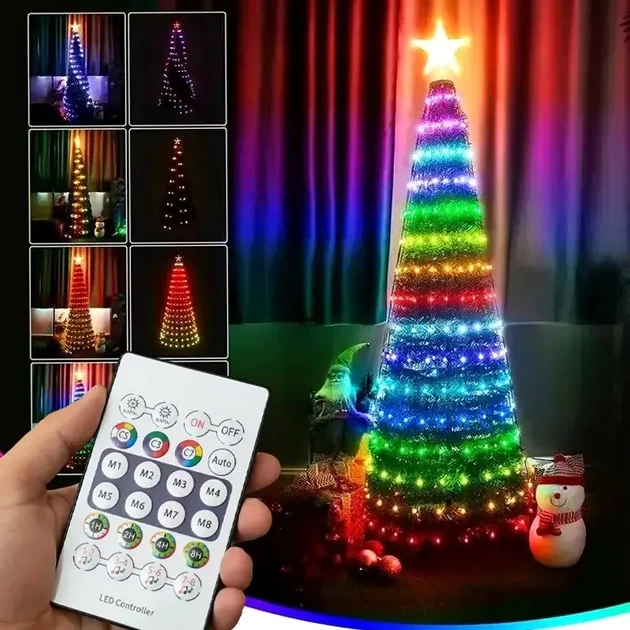 Гірлянда світлодіодна 20м 200 LED мультиколор з пультом для новорічного оформлення ялинки - зображення 2