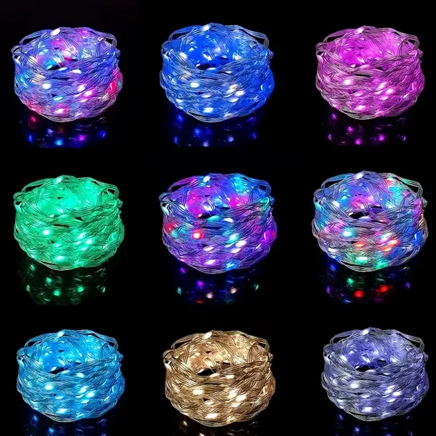 Гірлянда світлодіодна 20м 200 LED мультиколор з пультом для новорічного оформлення ялинки - зображення 6