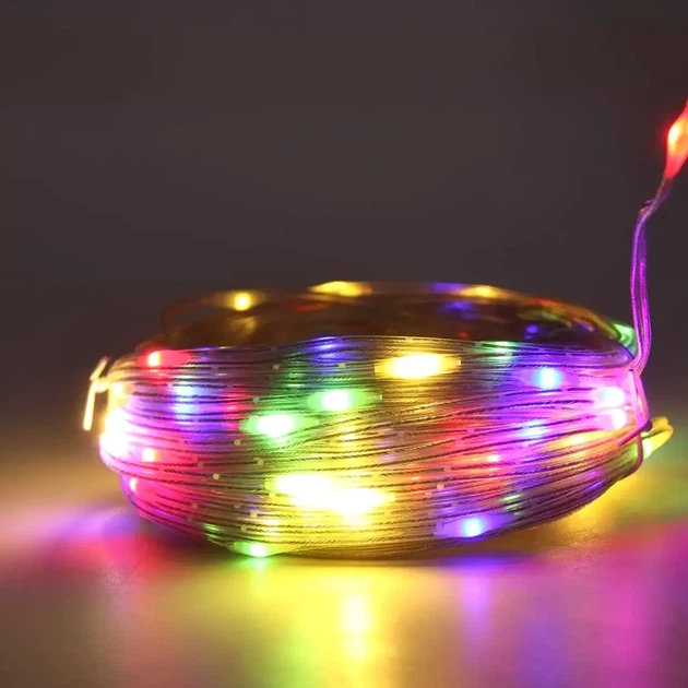 Гірлянда світлодіодна 20м 200 LED мультиколор з пультом для новорічного оформлення ялинки - зображення 8