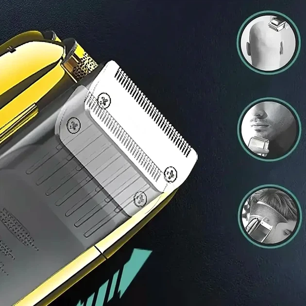 Электробритва VGR Super Trim V-332 аккумуляторная с дисплеем 4 насадки время работы 150 минут зарядка 2 часа золотистая - изображение 5
