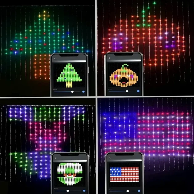 Смарт гірлянда Штора USB 2х2м 400 LED потужність 3.8W напруга 6V кольорова для новорічного оформлення вікна - Фото 7 Смарт гірлянда Штора USB 2х2м 400 LED потужність 3.8W напруга 6V кольорова для новорічного оформлення вікна - зображення 7