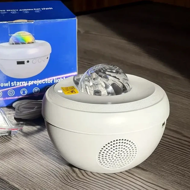 Ночник проектор зоряного неба з колонкою Bluetooth та пультом дистанційного керування акумуляторний білий RGB світлодіодний - зображення 9