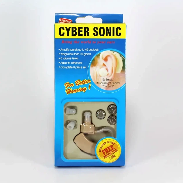 Слуховий апарат CYBER SONIC підсилювач звуку для вуха з потужністю 60Вт та напругою 220В завушний апарат для слуху - зображення 10