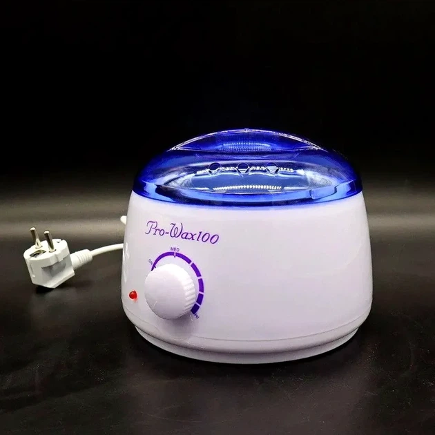 Воскоплав банковий Pro Wax 100 потужність 100Вт з терморегулятором для депіляції колір блакитний матеріал пластик - Фото 6 Воскоплав банковий Pro Wax 100 потужність 100Вт з терморегулятором для депіляції колір блакитний матеріал пластик - зображення 6