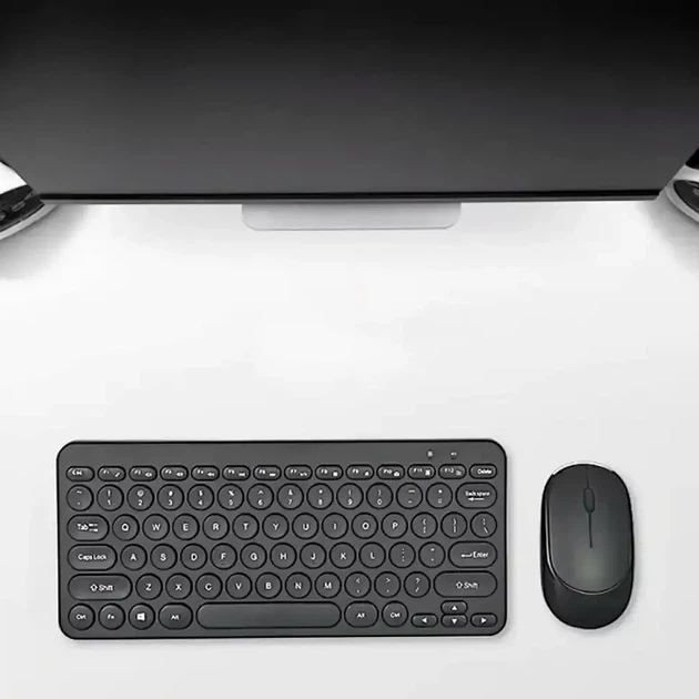 Набор беспроводная мини клавиатура и мышка USB черный универсальный комплект периферии Wireless 902 - изображение 6