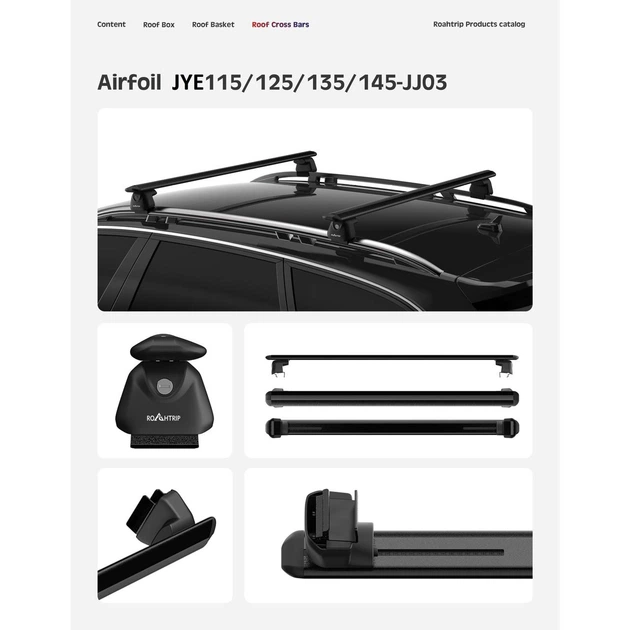 Поперечины на интегрированные рейлинги 125 см Roahtrip Heavy-duty JYE125-JJ03DA - изображение 4