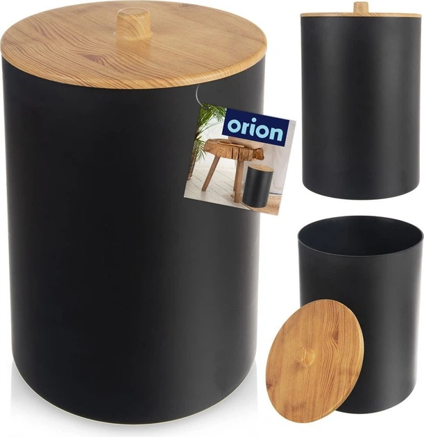 Kosz na śmieci łazienkowy Orion Black czarny 7 l (8682013290054) - obraz 5