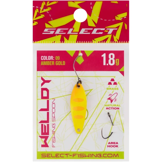 Блешня Select Welldy 1.8g 31mm #09 Amber Gold - Фото 2 Блешня Select Welldy 1.8g 31mm #09 Amber Gold - зображення 2