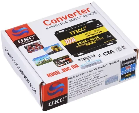 Перетворювач напруги понижуючий UKC DDC-10A DC/DC 24V-12V 120W 10A автомобільний інвертор з 24В на 12В - зображення 3
