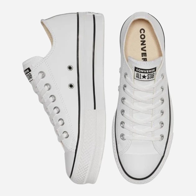Trampki damskie materiałowe do kostki Converse Chuck Taylor All Star Lift Leather 561680C 37 (6.5US) Białe (888755796368) - obraz 5
