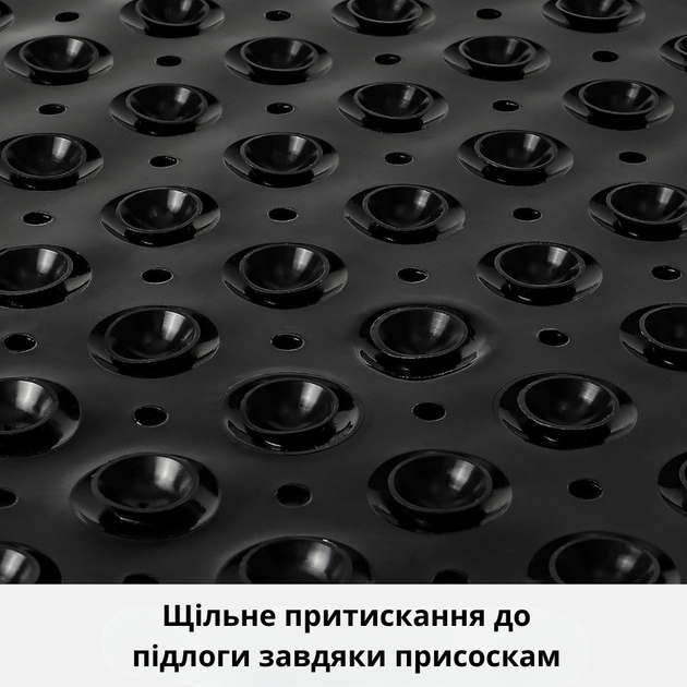 Силіконовий килимок для ванної та душу антиковзаючий Bathlux на присосках 53x53 см чорний JDT-0849364 - зображення 4
