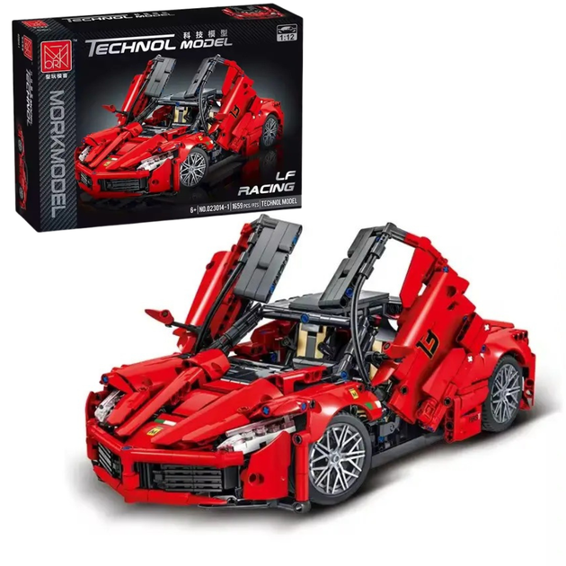 Спортивный автомобиль конструктор Ferrari красного цвета 1659 деталей (JDT-0848802) - изображение 2