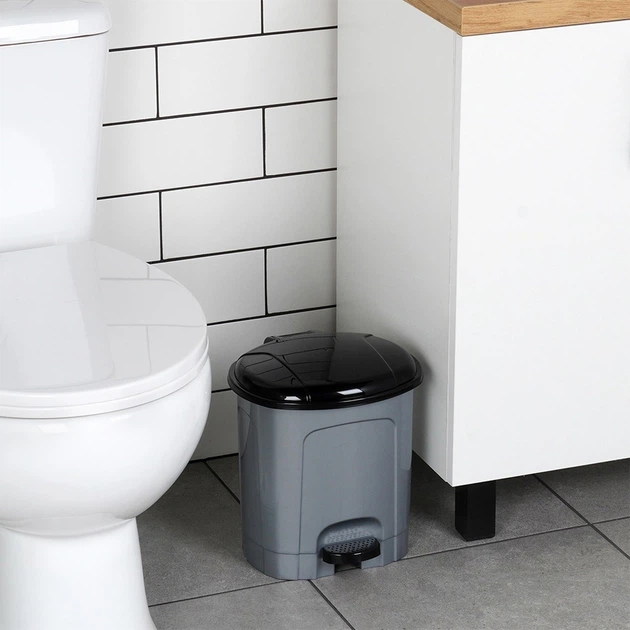Kosz na śmieci Orion z pedałem plastikowy szary 5.5 l (8592381171445) - obraz 3