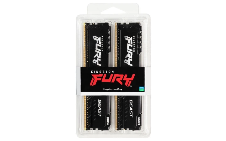 Оперативна пам'ять Kingston Fury DDR4-3200 32GB CL16 3200MHz (Kit of 2x16384) Beast Black (KF432C16BB1K2/32) - Фото 3 Оперативна пам'ять Kingston Fury DDR4-3200 32GB CL16 3200MHz (Kit of 2x16384) Beast Black (KF432C16BB1K2/32) - зображення 3