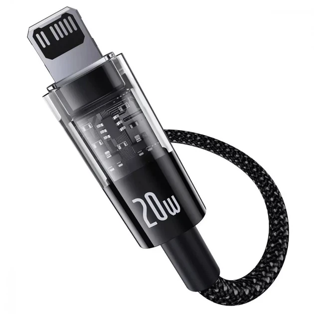 USB кабель Type-C на Lightning для iPhone Baseus Gem Fast-Charging Data Cable (20W, 2m, 480 Mbps). Black - зображення 4
