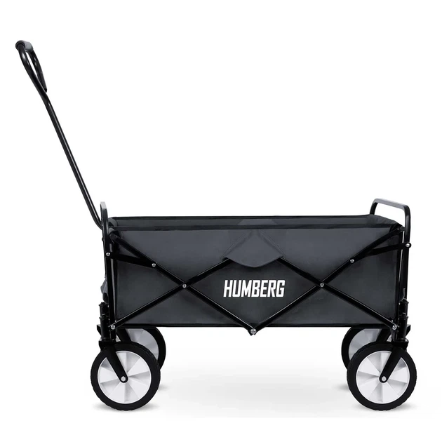 Складний транспортний візок Humberg HM-511, 80 л, чорний – для пляжу, дачі, шопінгу та прогулянок - изображение 3