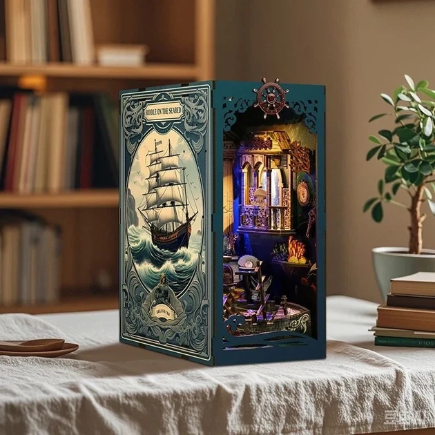 Букнук морська безодня, DIY Book Nook морської тематики з підсвіткою для самостійного складання - зображення 5