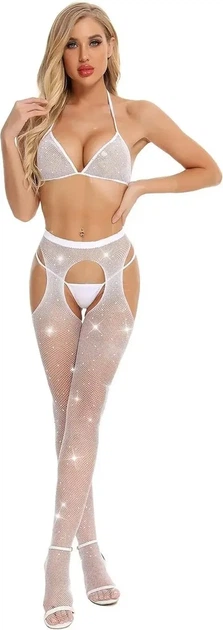 Панчохи сексуальні з стразами Honey Fashion Accessories One size білий (10к047) - зображення 3