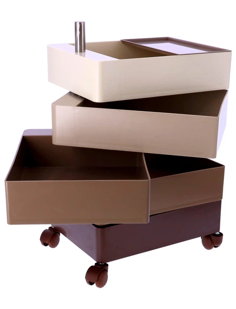 Шафка на колесах Hedo з 5 полицями Коричнева (3560238701416) - зображення 2