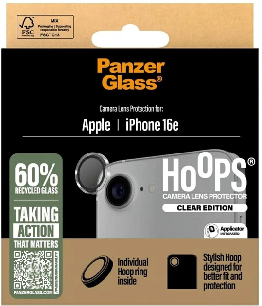 Захисне скло Panzer Glass Hoops Lens Protector для Apple iPhone 16e Transparent (PGRHOTRG29845) - зображення 4