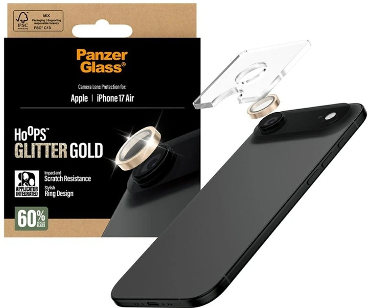 Захисне скло Panzer Glass Hoops Glitter Lens Protector для Apple iPhone Air Gold (PG80531) - зображення 4