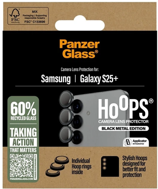 Захисне скло Panzer Glass Hoops Lens Protector для Samsung Galaxy S25+ Black (PGRHOBLG37942) - зображення 4