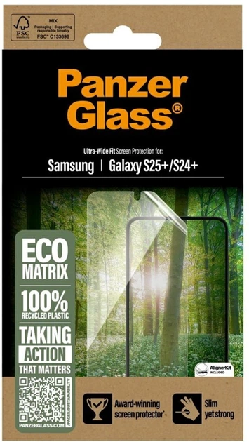 Захисна плівка Panzer Glass ECO MATRIX Ultra-Wide Fit для Samsung Galaxy S25+ Transparent (PGRMUWFG37942) - зображення 4