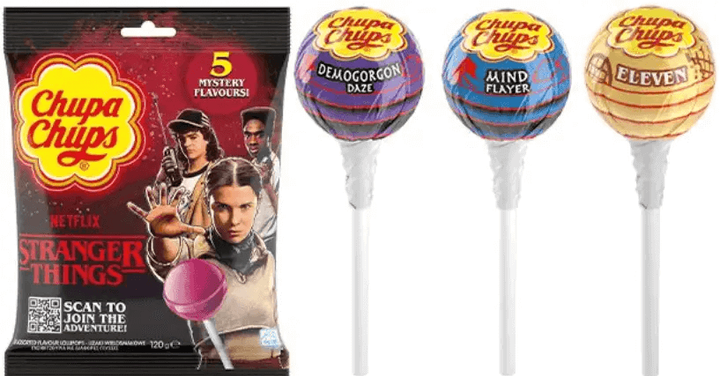 Леденцы на палочке Chupa Chups Stranger Things 5 flavours Странные Чудеса 10шт 120г - изображение 3