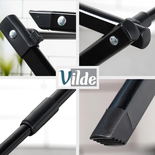 Suszarka na pranie Vilde metalowa czarna pionowa rozsuwana 44.5 - 75 x 37.5 x 105 cm (5904316490959) - obraz 4